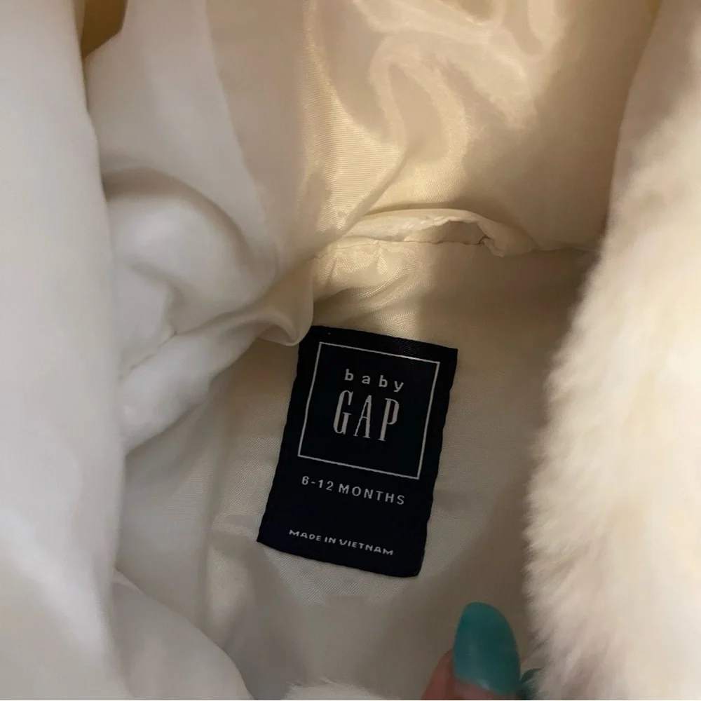 Gap Ear Hoodie Furry Ivory Jacket
